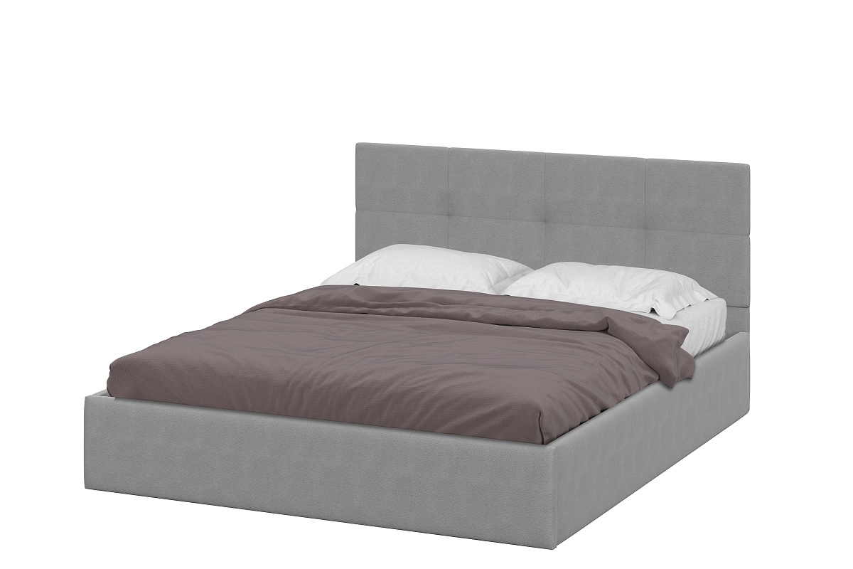 Кровать двуспальная №4 1,6*2,0м (мягкая) (Серый)